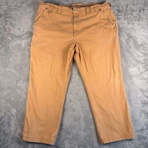 Duluth Trading Flex Fire Hose Pants Men's 44x30 Brown Carpenter Canvas Workwear